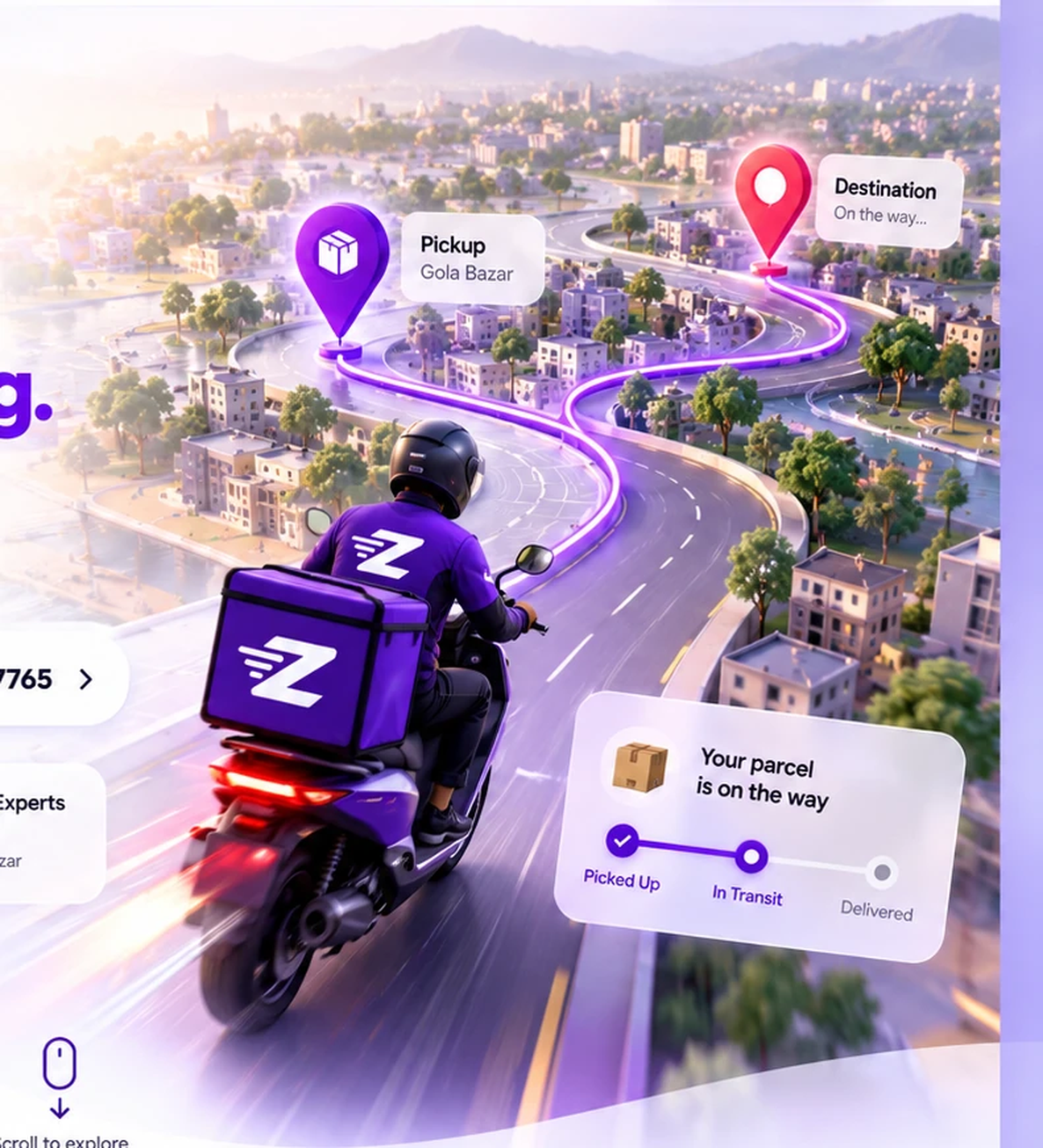 Zupit rider on a city delivery route