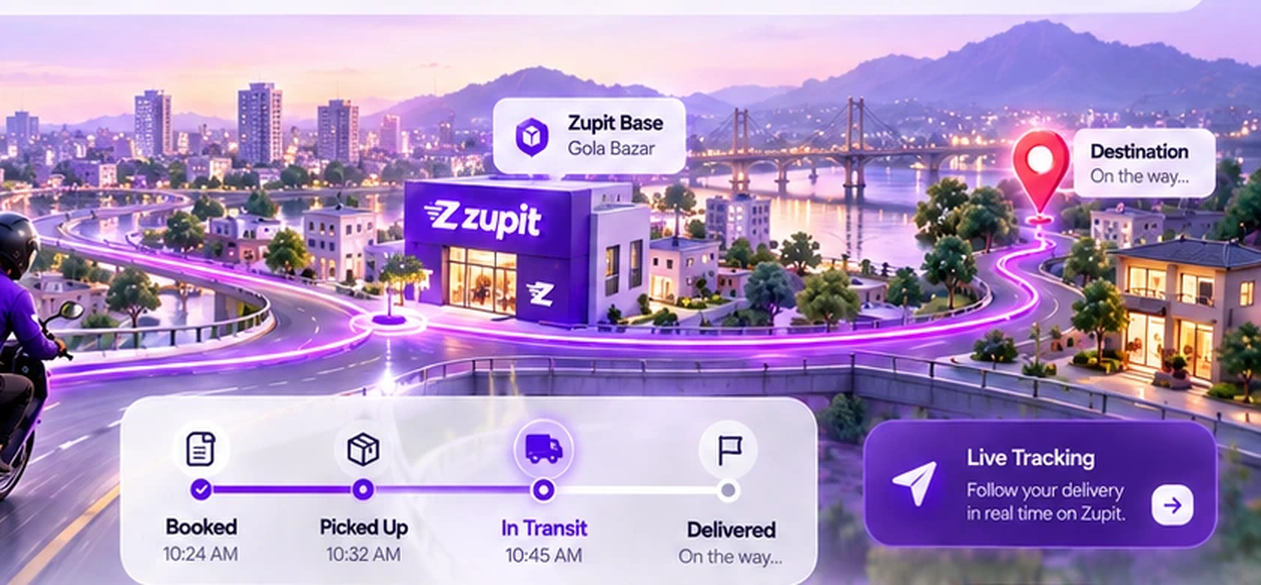 City delivery route background